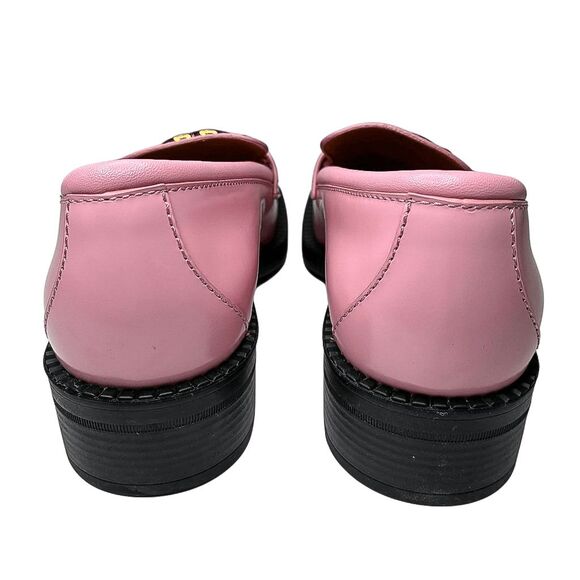 Gucci Pink Leather GG Logo Lug Sole Loafers EU 40 w/ Gold Hardware & Dust Bags - Picture 7 of 13